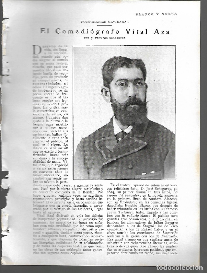Collection Magazines and Newspapers: BYN 29 ENE 1928.N&ordm; 1915. EL COMEDIOGRAFO VITAL AZA POR J. FRANCOS RODRIGUEZ FOTO BORKE Y FERRITZ