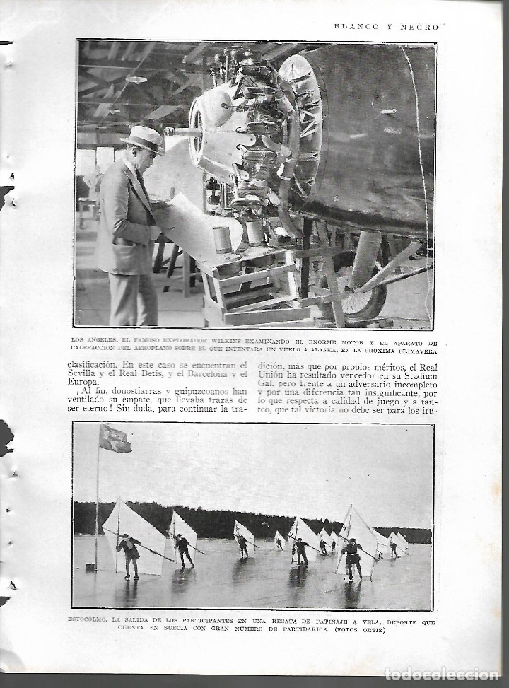 Collection Magazines and Newspapers: BYN 29 ENE 1928.N&ordm; 1915. EXPLORADOR WILKINS  ESTOCOLMO REGATA  TANGER NADADORAS GLEITZE