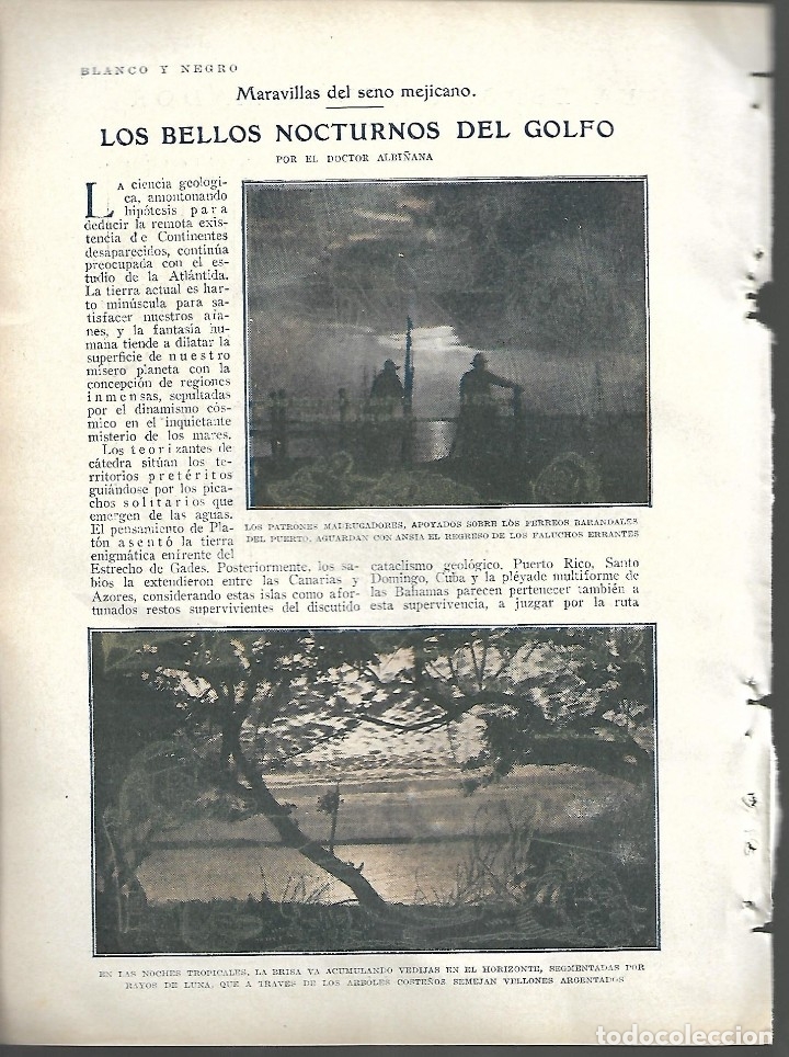 Sammeln von Zeitschriften und Zeitungen: BYN 29 ENE 1928.N&ordm; 1915.  MARAVILLAS DEL SENO MEJICANO. NOCTURNOS DEL GOLFO DOCTOR ALBI&Ntilde;ANA. DOMADOR