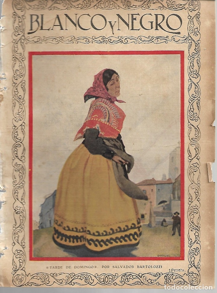 Colecionismo de Revistas e Jornais: BYN 5 FEB 1928.N&ordm; 1916. PORTADA  TARDE DE DOMINGO POR SALVADOR BARTOLOZZI HIPOFOSFITOS SALUD