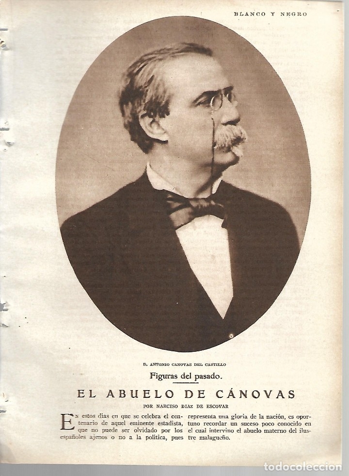 Sammeln von Zeitschriften und Zeitungen: BYN 5 FEB 1928.N&ordm; 1916.EL ABUELO DE ANTONIO CANOVAS.ANARCISO DIAZ ESCOBAR.JUAN JOSE CASTILLO.MALAGA
