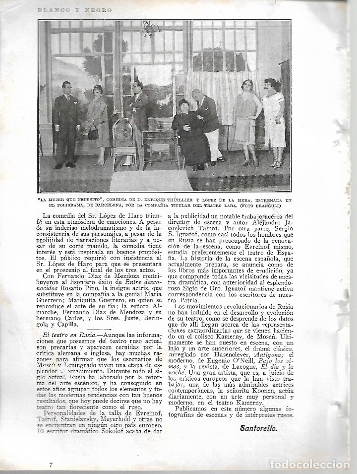 Sammeln von Zeitschriften und Zeitungen: BYN 5 FEB 1928.N&ordm; 1916. ENRIQUE THUILLIER Y LOPEZ DE LA HERA POLIOGRAMA BARCELONA  TEATRO LARA