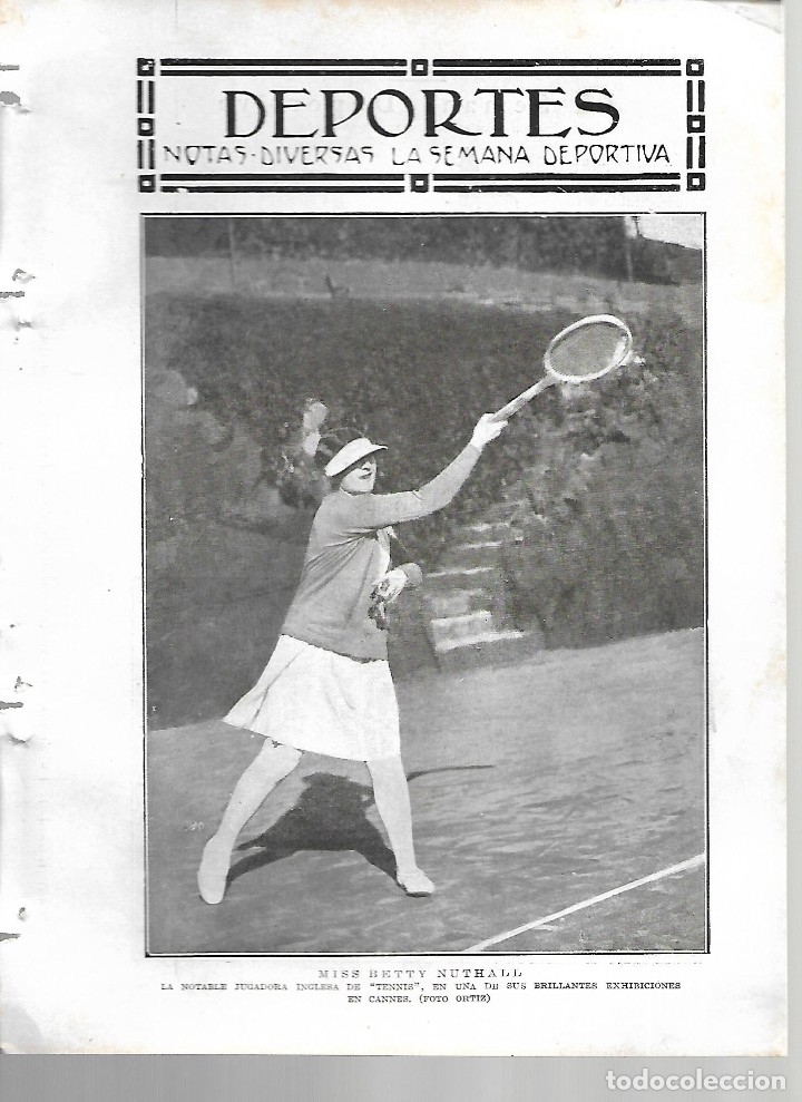 Coleccionismo de revistas y peri&oacute;dicos: BYN 5 FEB 1928.N&ordm; 1916.  BETTY NUTHALL CANNES TENIS FEMENINO. CARRERAS GALGOS MARQUES ALMENARA