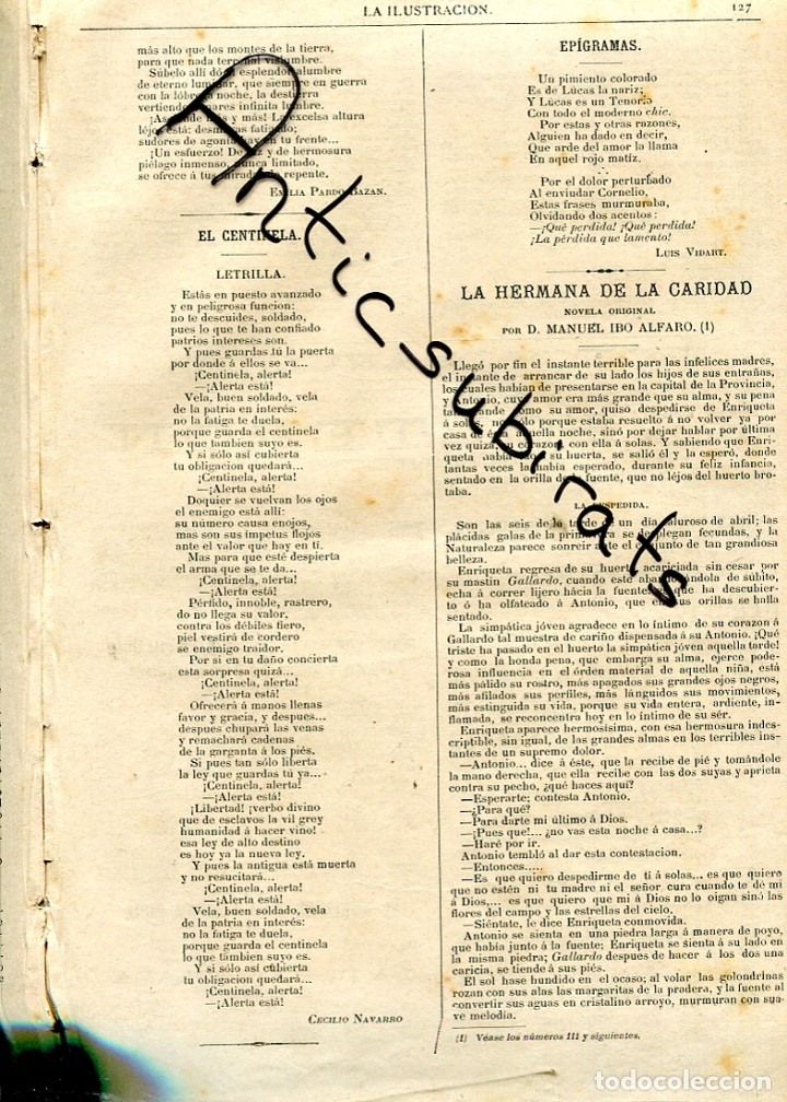 Coleccionismo de revistas y peri&oacute;dicos: REVISTA A&Ntilde;O 1883 SONETO DE EMILIA PARDO BAZAN NICOLAS DIAZ DE BENJUMEA  LUIS VIDART CERVANTISTA
