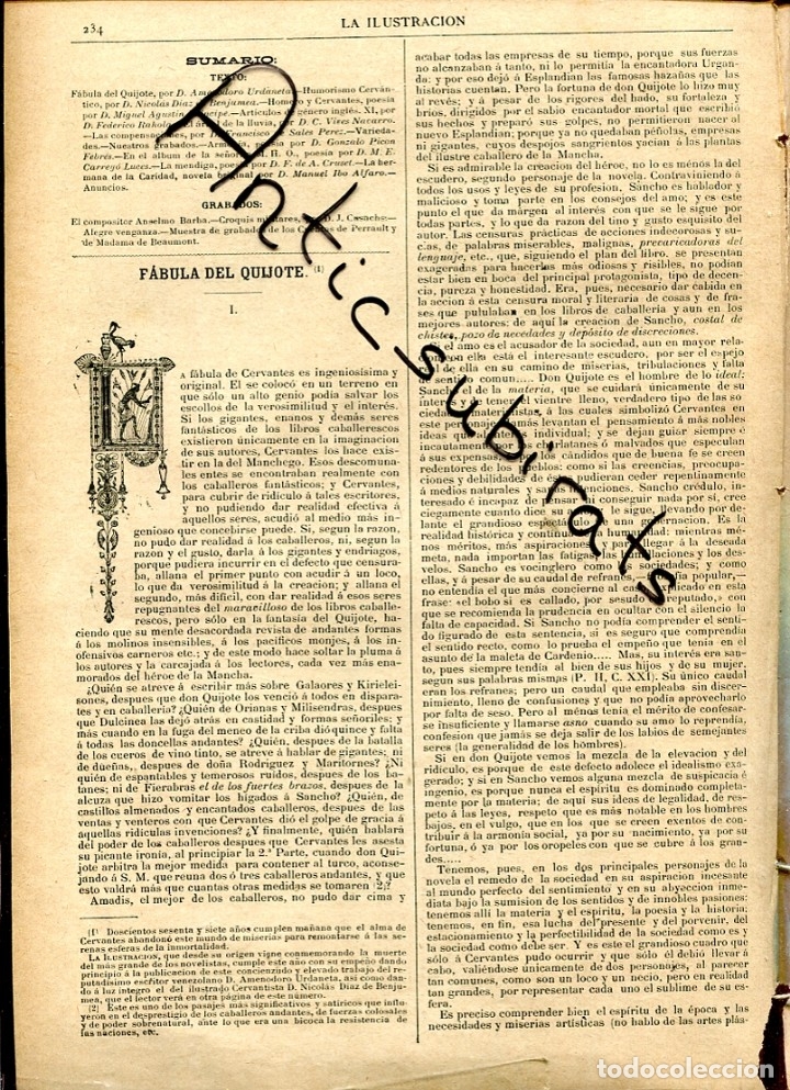 Coleccionismo de Revistas y Peri&oacute;dicos: REVISTA 1883 AMENODORO URDANETA CERVANTISTA FABULA DEL QUIJOTE CERVANTES HUMORISMO CERVANTICO HUMOR