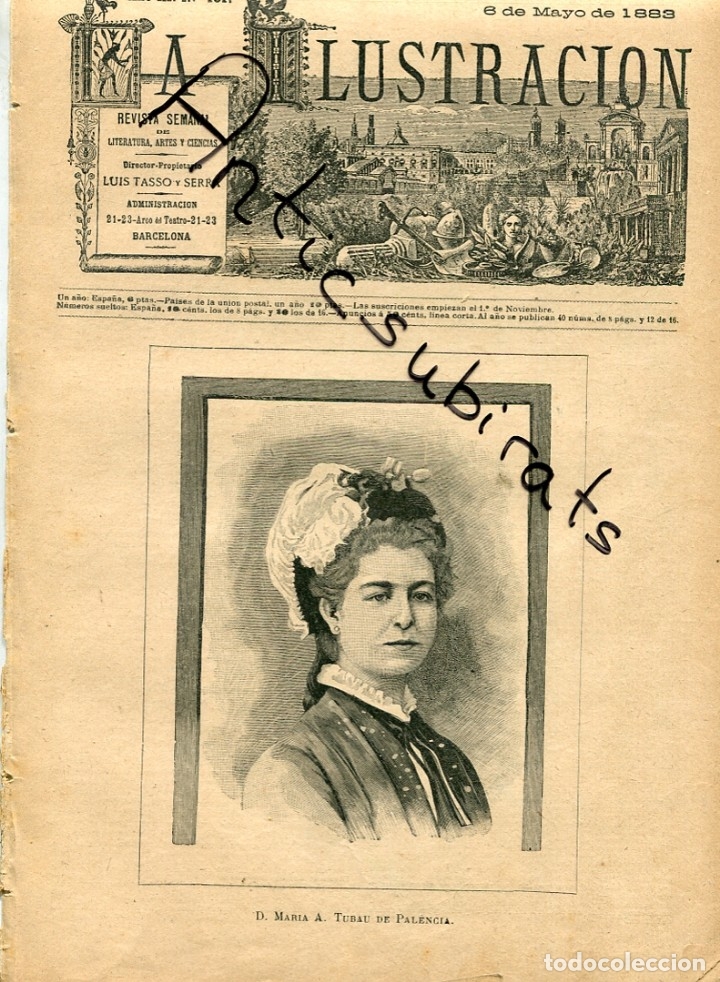 Coleccionismo de Revistas y Peri&oacute;dicos: REVISTA A&Ntilde;O 1883 TEATRO ROMANTICO  MADRID MARIA ALVAREZ TUBAU FABULA DEL QUIJOTE URDANETA CERVANTES