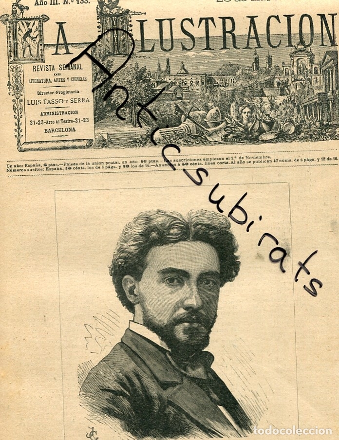 Coleccionismo de Revistas y Peri&oacute;dicos: REVISTA A&Ntilde;O 1883 PIANISTA CATALAN DE ARENYS CARLOS G. VIDIELLA ESTEBA LA FABULA DEL QUIJOTE URDANETA