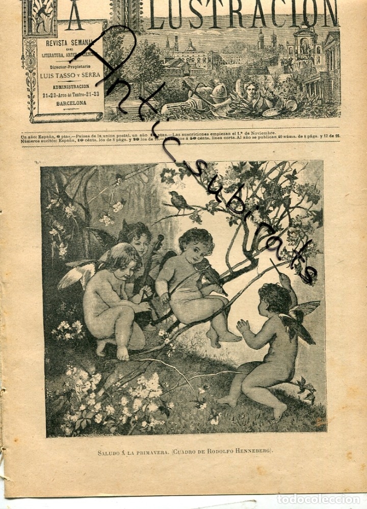 Coleccionismo de Revistas y Peri&oacute;dicos: REVISTA A&Ntilde;O 1883 HENNEBERG FABULA DEL QUIJOTE CERVANTES URDANETA CATALINA DE ERAUSO CECILIO NAVARRO