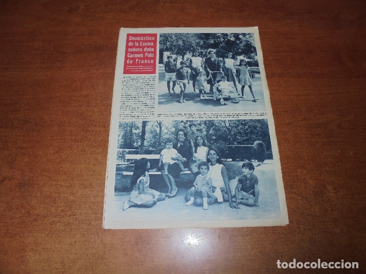 Coleccionismo de revistas y peri&oacute;dicos: CLIPPING 1965 ONOM&Aacute;STICA CARMEN POLO DE FRANCO. HOSTAL DE SAN MARCOS (LE&Oacute;N) OTRA REALIZACI&Oacute;N DEL INI