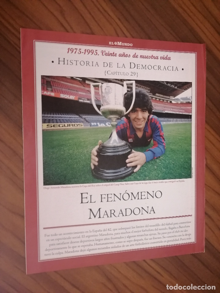 Coleccionismo de Revistas y Peri&oacute;dicos: HISTORIA DE LA DEMOCRACIA 29. EL MUNDO. EL FENOMENO MARADONA. GRAPA. BUEN ESTADO