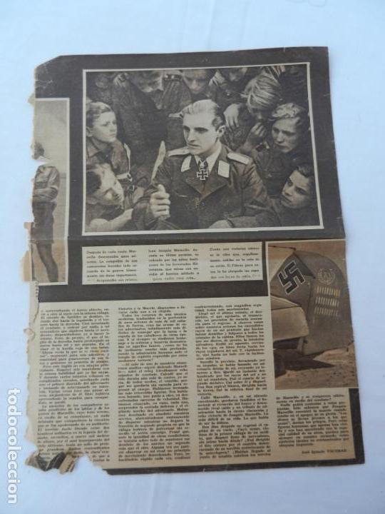 Collection Magazines and Newspapers: JUAN JOAQUIN MARSEILLE , PILOTO DE GUERRA LAUREADO POR HITLER , RECORTE DE LA EPOCA