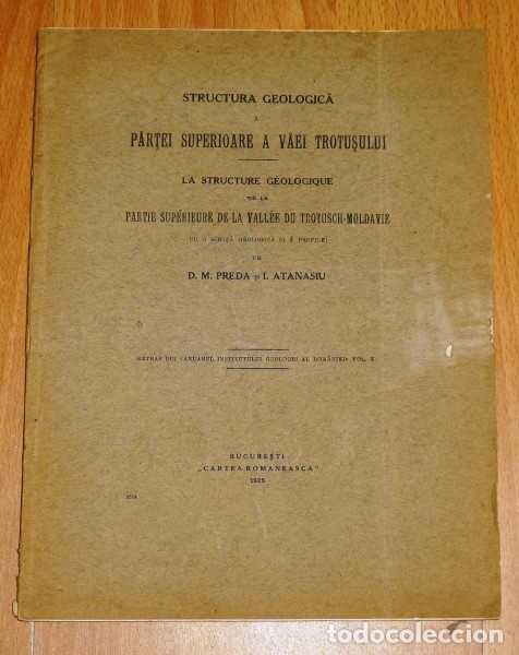 Coleccionismo de revistas y peri&oacute;dicos: PREDA, D.M. Structura geologică a părţii superioare a Văii Trotuşului : cu o schiţă geologica