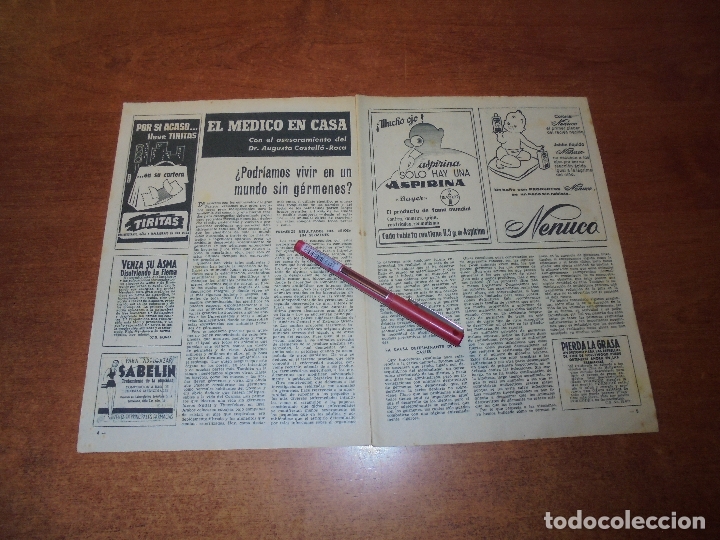 Coleccionismo de Revistas y Peri&oacute;dicos: RETAL 1960 &iquest;VIVIR EN UN MUNDO SIN G&Eacute;RMENES? PUBLICIDAD TIRITAS. ASPIRINA. NENUCO. SABELIN.