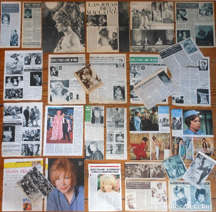 Collezionismo di Riviste e Giornali: SHIRLEY MACLAINE colecci&oacute;n prensa spanish clippings 1960s/90s photos vintage magazine cinema