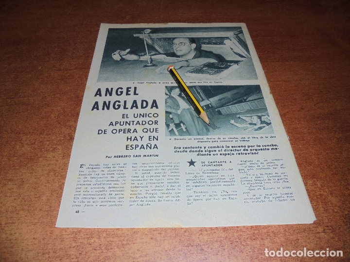 Coleccionismo de Revistas y Peri&oacute;dicos: RETAL 1961: ANGEL ANGLADA, EL &Uacute;NICO APUNTADOR DE &Oacute;PERA QUE HAY EN ESPA&Ntilde;A. LICEO DE BARCELONA.