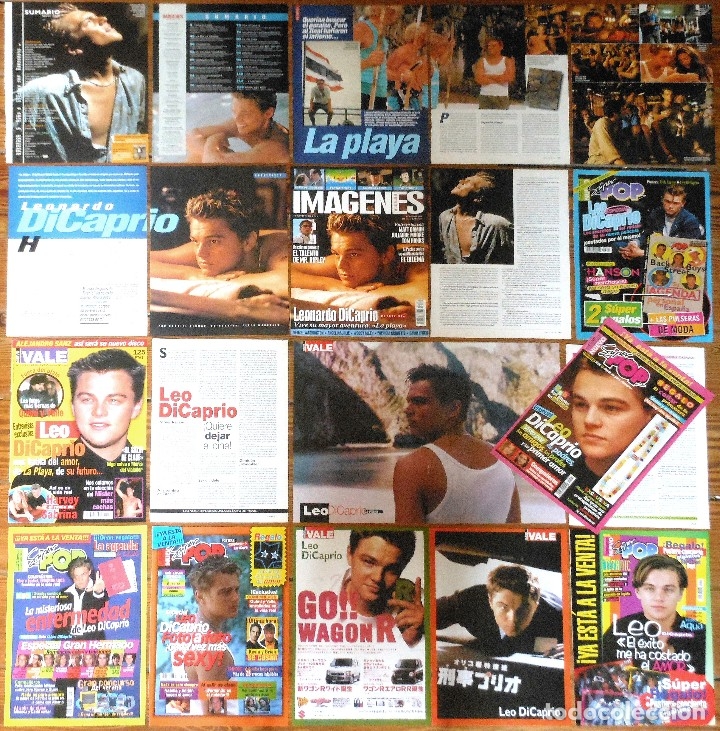 Coleccionismo de Revistas y Peri&oacute;dicos: LEONARDO DICAPRIO lote prensa spain clippings 1990s magazine articles covers poster Titanic