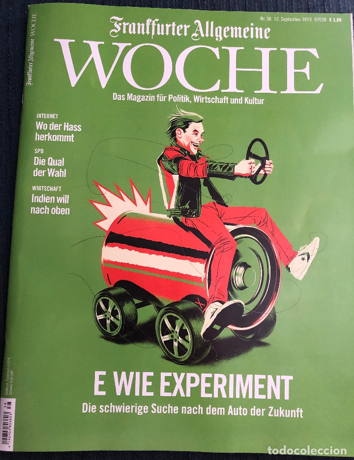 Coleccionismo de revistas y peri&oacute;dicos: Revista 'Frankfurter Allgemeine Woche', n&ordm; 38. 13 de Septiembre de 2019. En alem&aacute;n. Nueva.