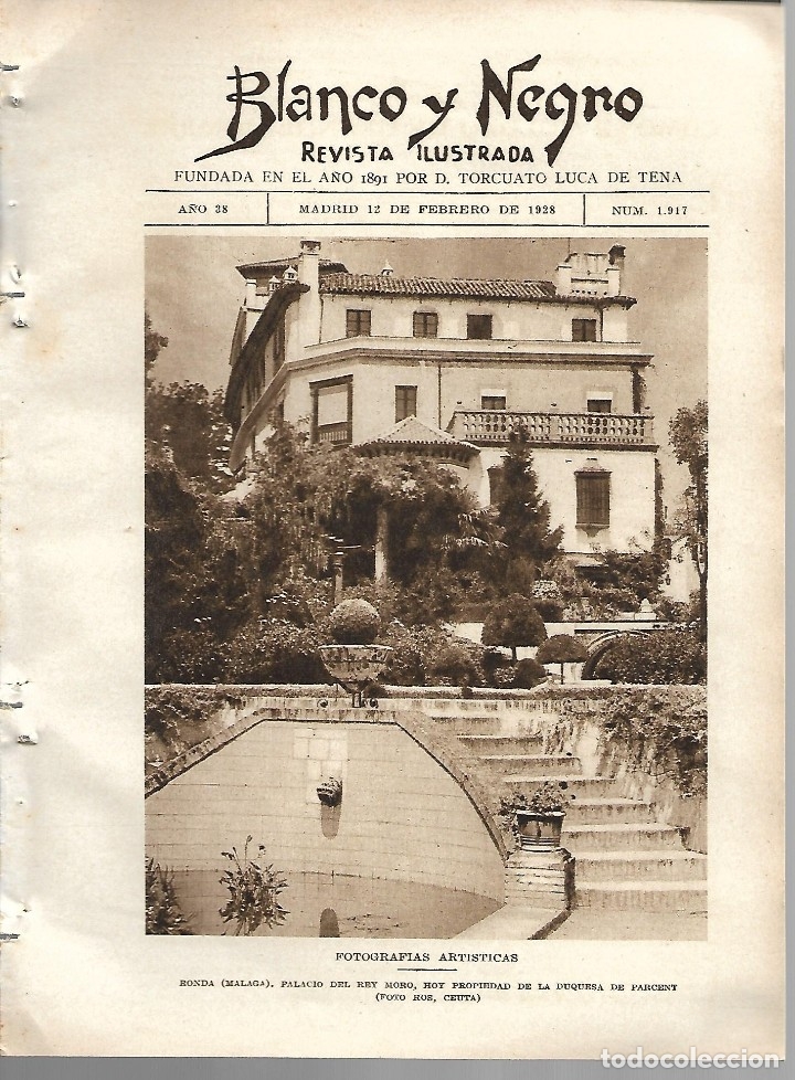 Sammeln von Zeitschriften und Zeitungen: BYN 12 FEB 1928.N&ordm;1917. CANOVAS DEL CASTILLO EX-LIBRIS PALACIO REY MORO RONDA DUQUESA PARCENT