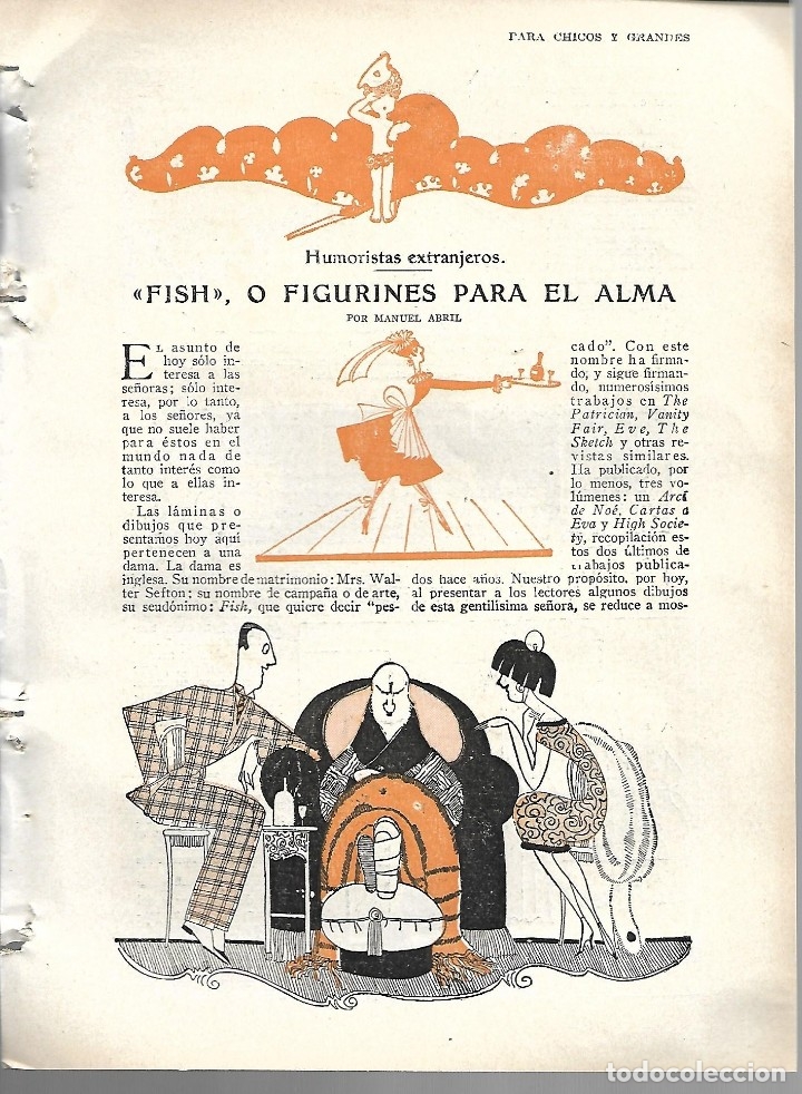 Coleccionismo de revistas y peri&oacute;dicos: BYN 12 FEB 1928.N&ordm;1917.MANUEL ABRIL FISH O FIGURINES PARA EL ALMA HUMORISTAS. VI&Ntilde;ETA XAUDARO