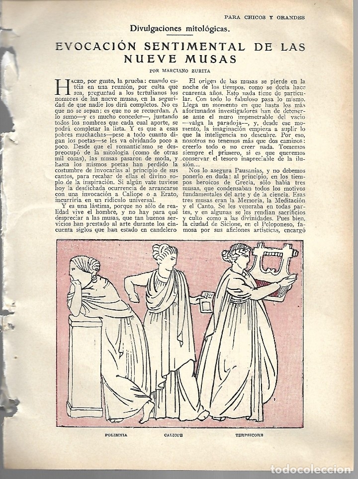 Sammeln von Zeitschriften und Zeitungen: BYN 12 FEB 1928.N&ordm;1917. MITOLOGIA NUEVE MUSAS MARCIANO ZURITA.. CUENTO AUGUSTO MARTINEZ OLMEDILLA