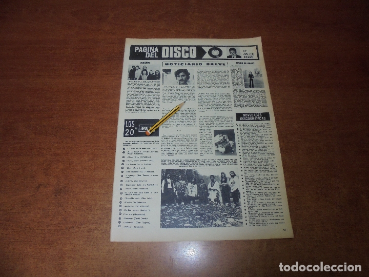 Coleccionismo de revistas y peri&oacute;dicos: CLIPPING1973: GRPO AQUARIUS. CAMILO SESTO. LA COMPA&Ntilde;&Iacute;A. CARLOS METEO. LOS ALBAS.