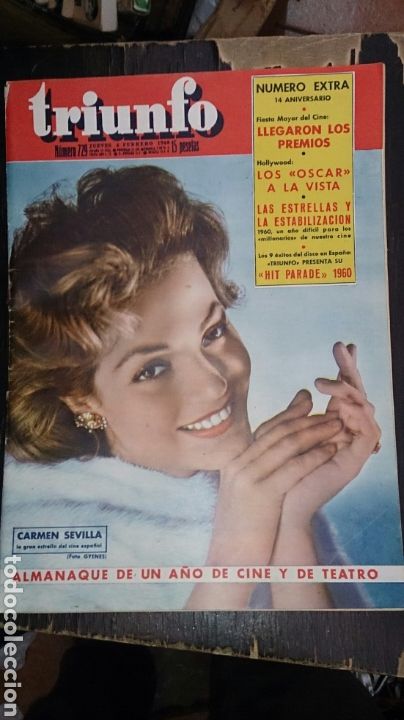 Coleccionismo de Revistas y Peri&oacute;dicos: TRIUNFO. REVISTA. N&ordm; 729. 4 FEBRERO 1960. EXTRA. CARMEN SEVILLA