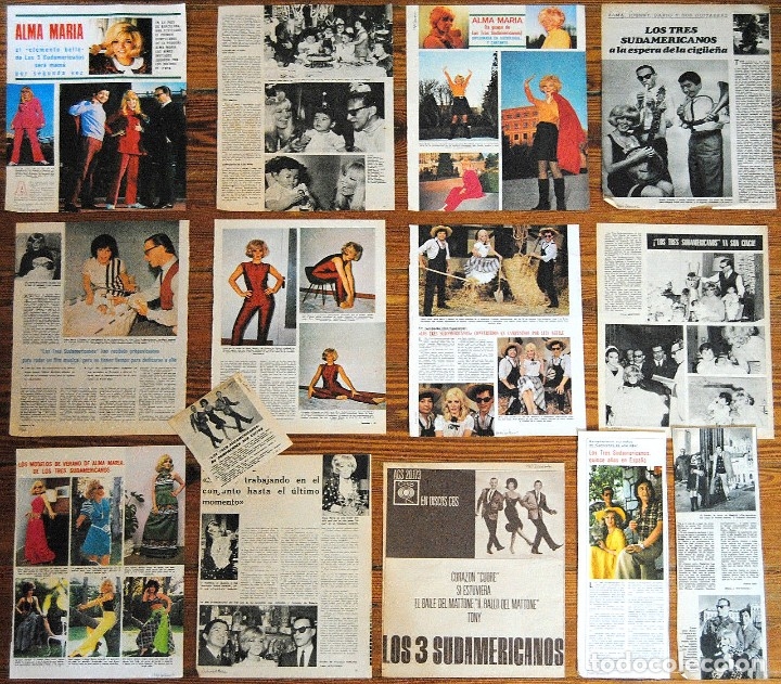 Coleccionismo de Revistas y Peri&oacute;dicos: LOS TRES SUDAMERICANOS coleccion prensa 1960s/70s fotos revista Alma Maria Vaesken 3