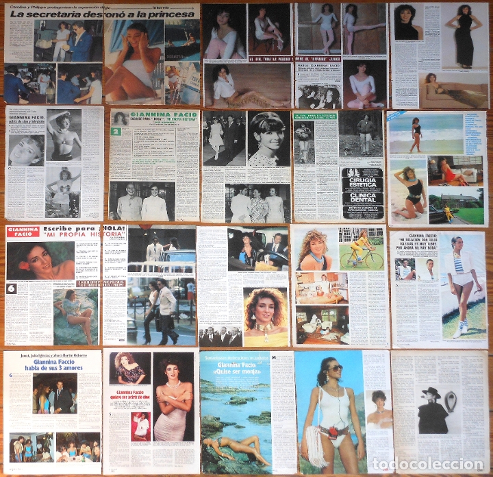 Coleccionismo de Revistas y Peri&oacute;dicos: GIANNINA FACIO lote prensa spain clippings 1980s Costa Rica actress sexy photos model Ridley Scott