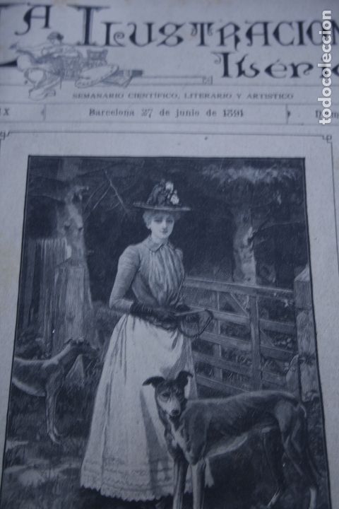 Coleccionismo de Revistas y Peri&oacute;dicos: REVISTA LA ILUSTRACION IBERICA N&ordm; 443 27 JULIO 1891 ENCUADERNACION BARCELONA TARRAGONA GRABADOS