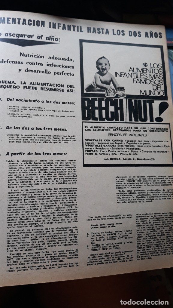 Collection Magazines and Newspapers: anuncio beecht nut alimento infantil
