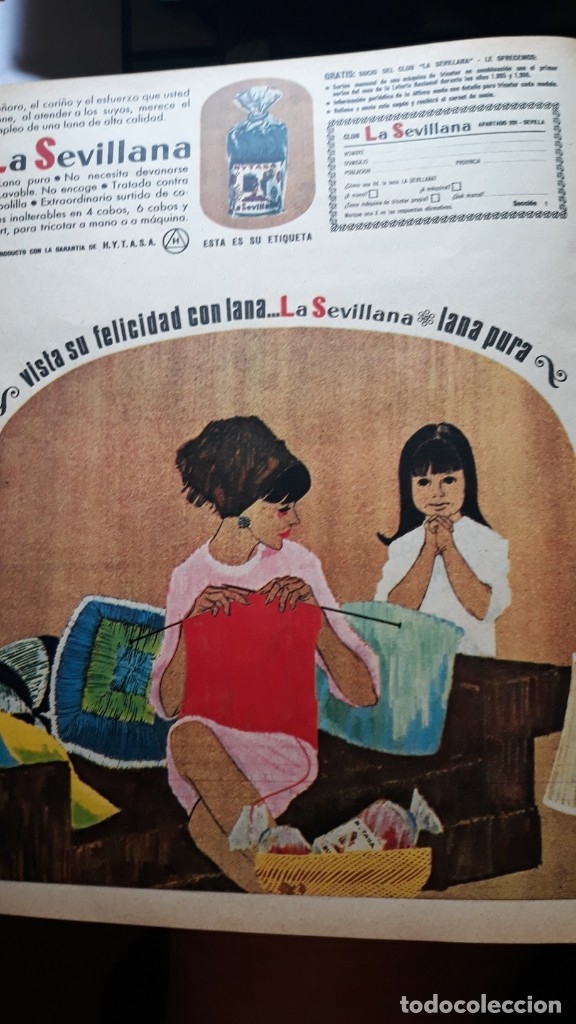 Collezionismo di Riviste e Giornali: anuncio lana pura la sevillana
