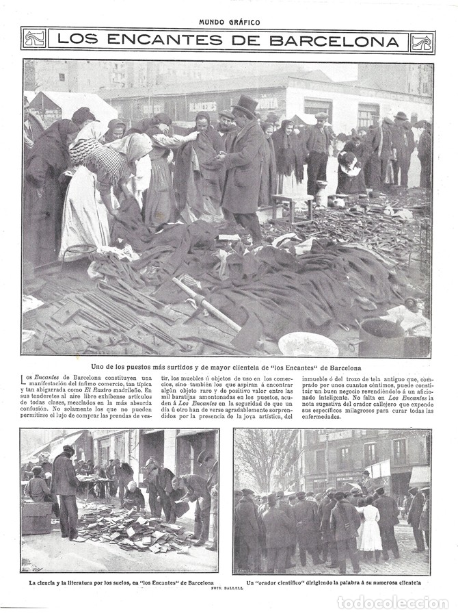 Collezionismo di Riviste e Giornali: 1914 HOJA REVISTA BARCELONA MERCADILLO 'LOS ENCANTES 'ELS ENCANTS'