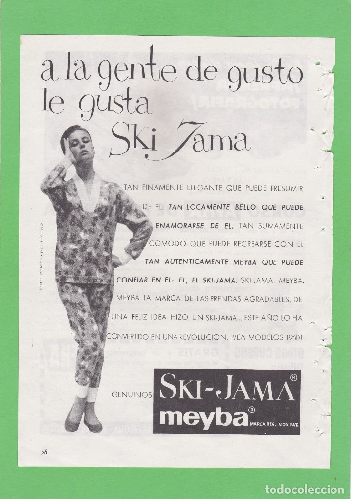 Coleccionismo de Revistas y Peri&oacute;dicos: PUBLICIDAD T 1961. ANUNCIO SKI JAMA. MEYBA - CURSO AFHA DE FOTOGRAFIA (REVERSO)