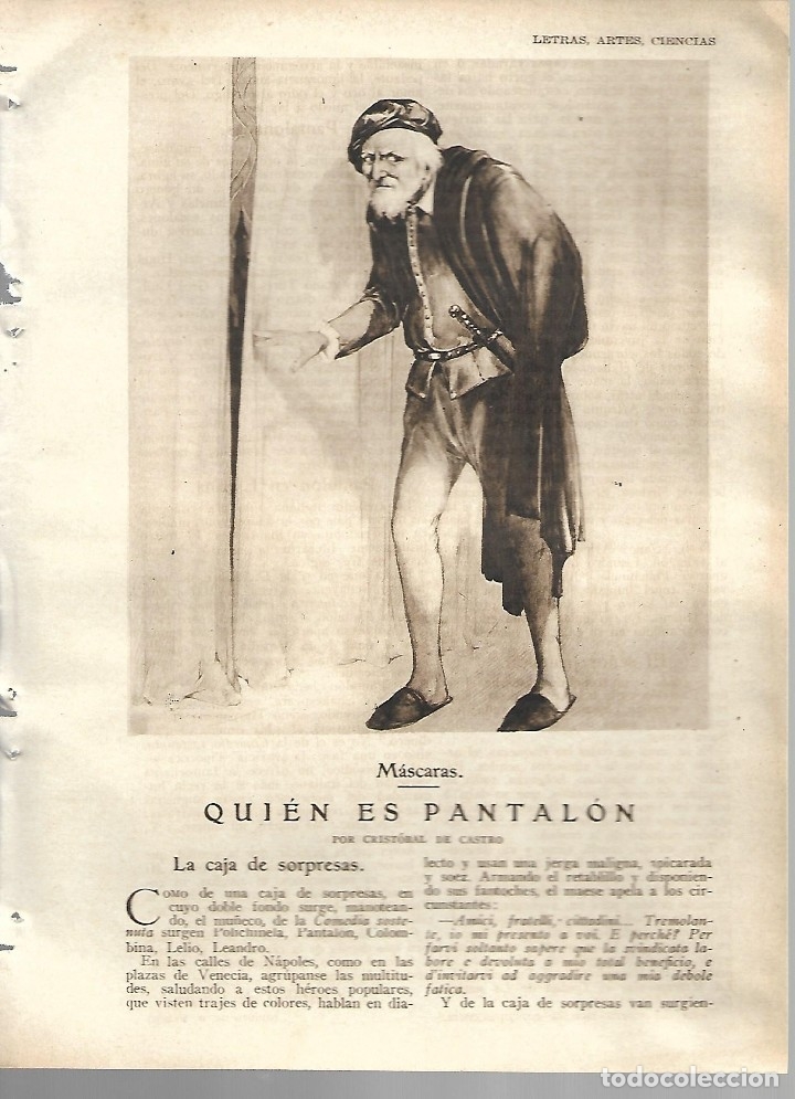 Collezionismo di Riviste e Giornali: BYN19 FEB 1928.N&ordm; 1918.QUIEN ES PANTALON PANTALEON CRISTOBAL DE CASTRO DIBUJO M.RAMOS
