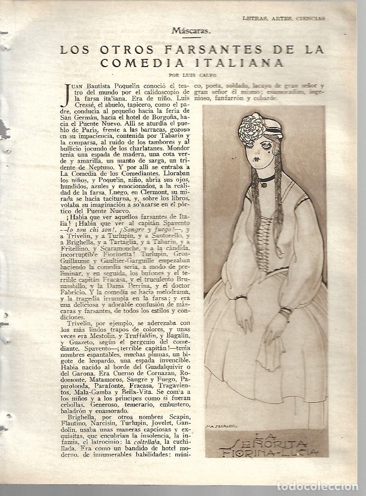 Sammeln von Zeitschriften und Zeitungen: BYN19 FEB 1928.N&ordm; 1918. FARSANTES COMEDIA ITALIANA LUIS CALVO DIBUJOS MASBERGER