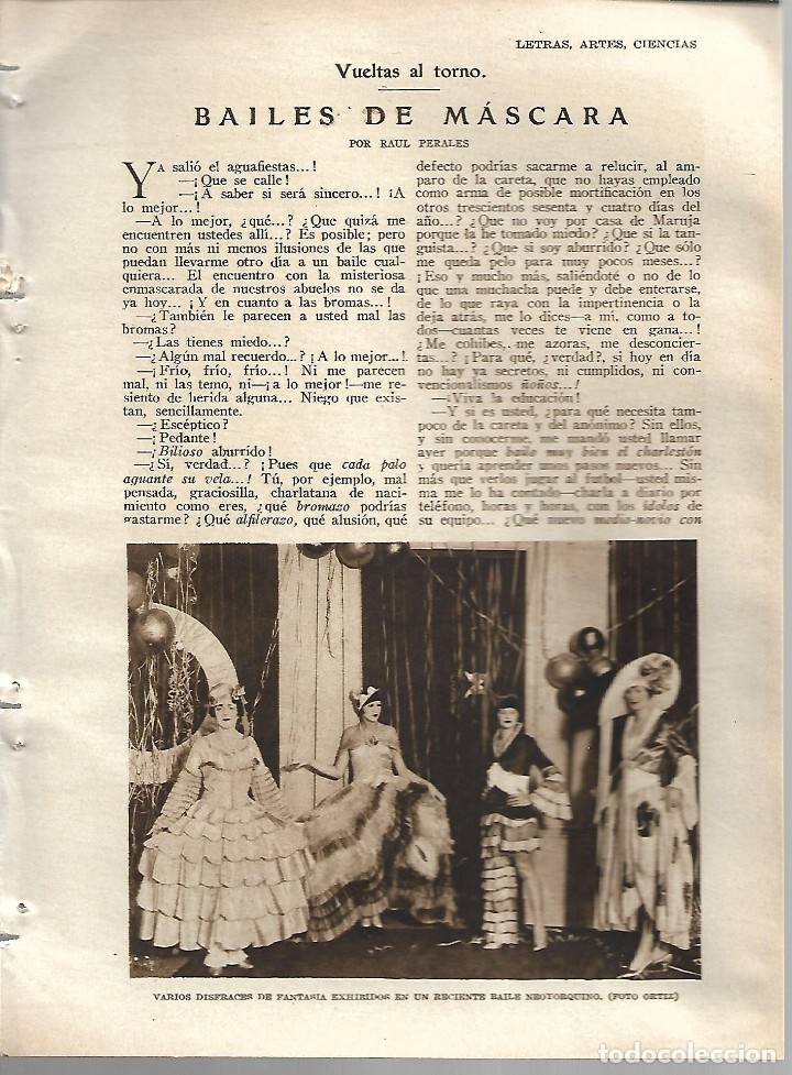 Collezionismo di Riviste e Giornali: BYN19 FEB 1928.N&ordm; 1918. BAILES DE MASCARA POR RAUL PERALES FOTO MANUEL FERRES. CUADERNILLO