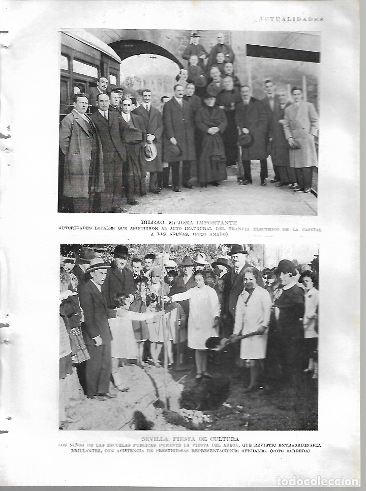 Coleccionismo de revistas y peri&oacute;dicos: BYN19 FEB 1928.N&ordm; 1918. TRANVIA DE BILBAO SEVILLA FIESTA CULTURA. STA CRUZ TENERIFE  MELILLA LOBERA