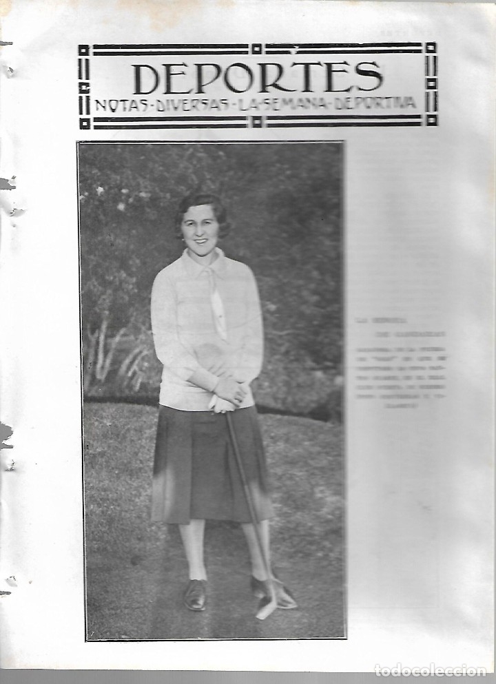 Collectionnisme de Revues et Journaux: BYN19 FEB 1928.N&ordm; 1918. SRA DE GANDARIAS COPA DE GOLG SANTOS SUAREZ. ATLETIC GIMNASTICA TORRELAVEGA