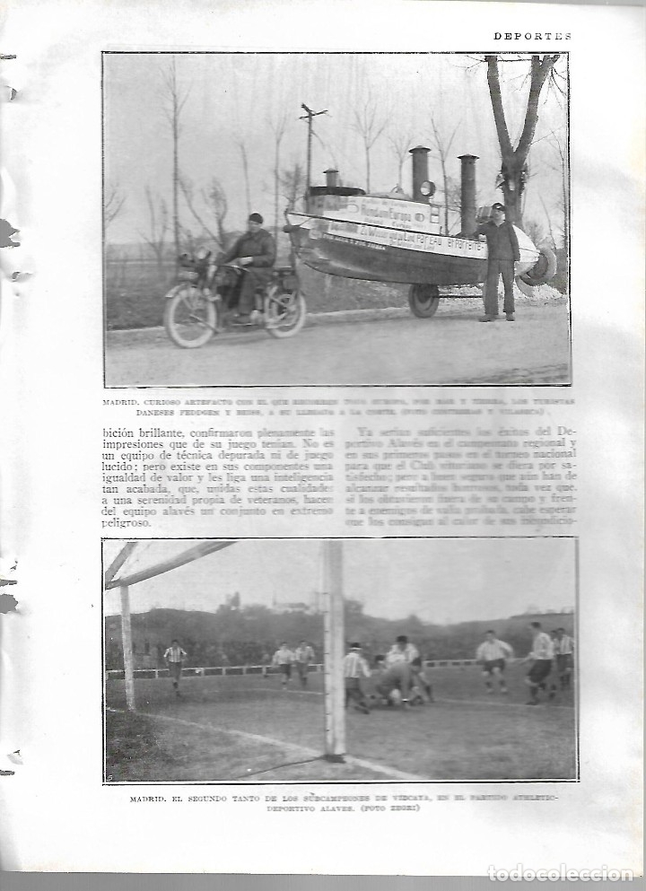 Collectionnisme de Revues et Journaux: BYN19 FEB 1928.N&ordm; 1918. turistas daneses atletic deportivo alaves. paris ciclopedestre foucaux