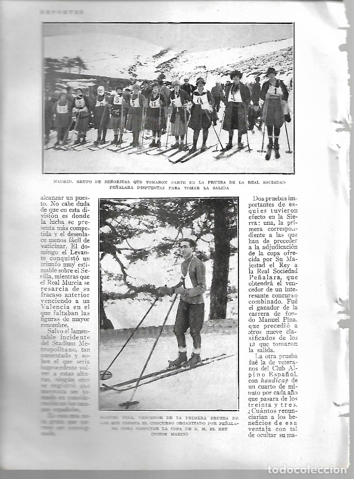 Coleccionismo de revistas y peri&oacute;dicos: BYN19 FEB 1928.N&ordm; 1918.  REAL SOCIEDAD PE&Ntilde;ALARA  MANUEL PINA SANTANTER REAL MADRID REAL BETIS