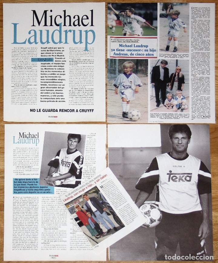 Coleccionismo de Revistas y Peri&oacute;dicos: MICHAEL LAUDRUP lote prensa 1990s clippings Real Madrid Futbol Football photos