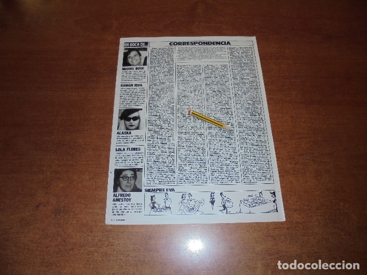 Coleccionismo de Revistas y Peri&oacute;dicos: CLIPPING 1982: ALASKA. MIGU&Eacute;L BOS&Eacute;. ALFREDO AMESTOY - PUBLICIDAD JOHNNIE WALKER