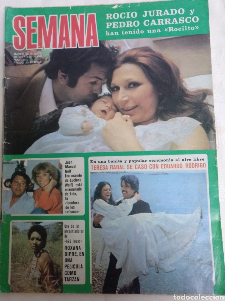 Coleccionismo de Revistas y Peri&oacute;dicos: SEMANA 1943. 14.5.1977 ROCIO JURADO, MIGUEL BOSE