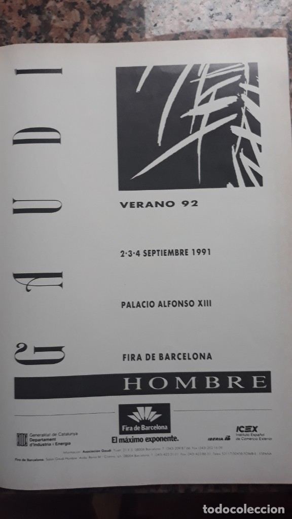 Coleccionismo de Revistas y Peri&oacute;dicos: ANUNCIO feria fira gaudi 92 hombre barcelona