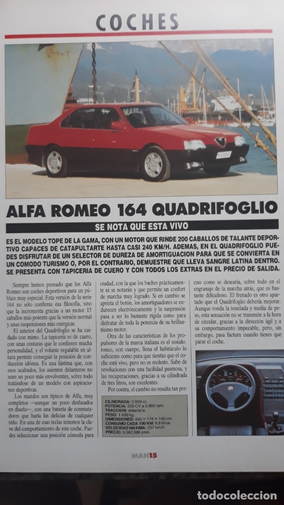 Collectionnisme de Revues et Journaux: alfa romeo 164 quadrifoglio