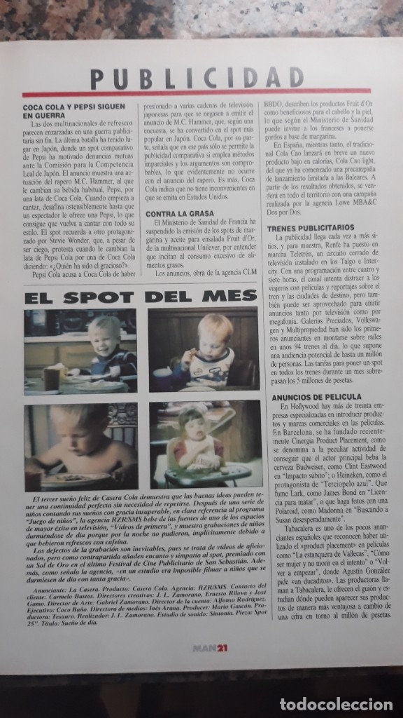 Coleccionismo de Revistas y Peri&oacute;dicos: publicidad casera cola