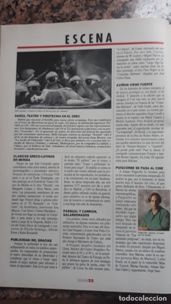 Collectionnisme de Revues et Journaux: juanjo puigcorbe  el grec de barcelona