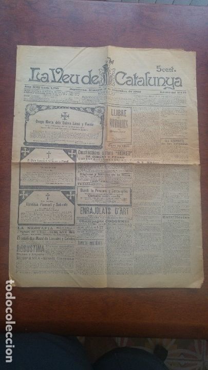 Sammeln von Zeitschriften und Zeitungen: DIARI LA VEU DE CATALUNYA N&ordm; 1746 ANY 1903 ARENYS DE MAR JUTGE DE PRIMERA INSTANCIA D'ARENYS DE MAR