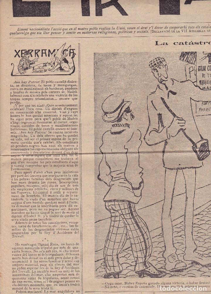 Coleccionismo de revistas y peri&oacute;dicos: La Tralla Barcelona 1905 La Cat&aacute;strofe