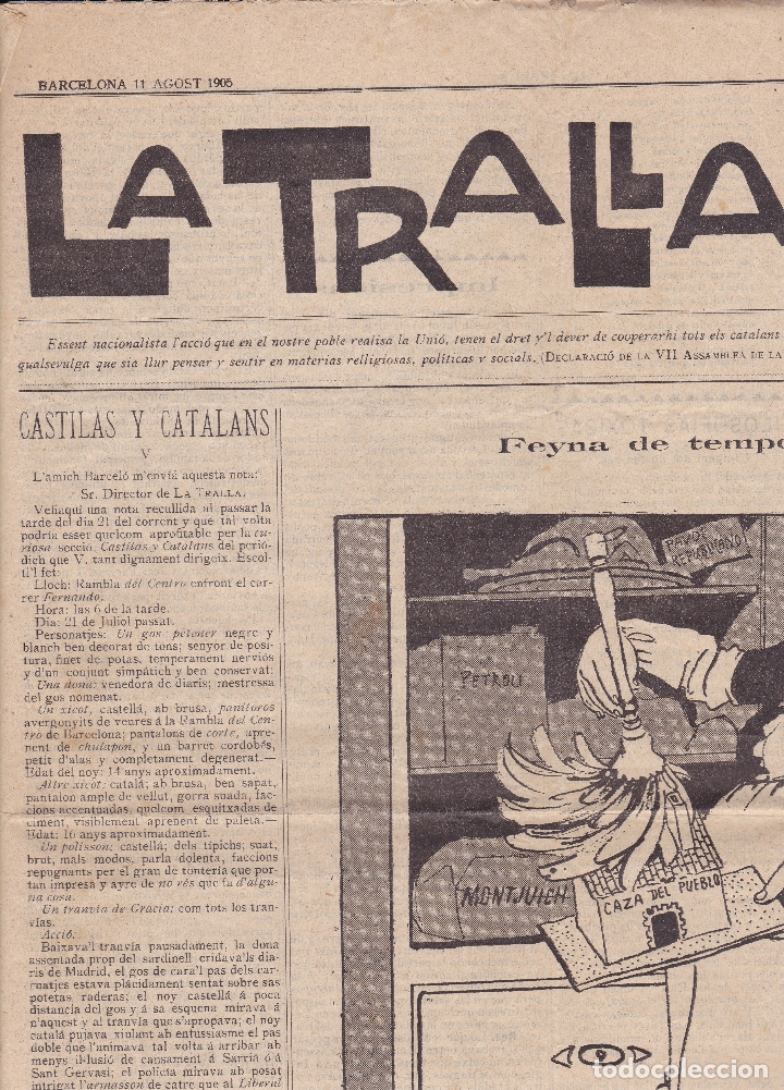 Coleccionismo de revistas y peri&oacute;dicos: La Tralla Barcelona 1905 Feina de Temporada